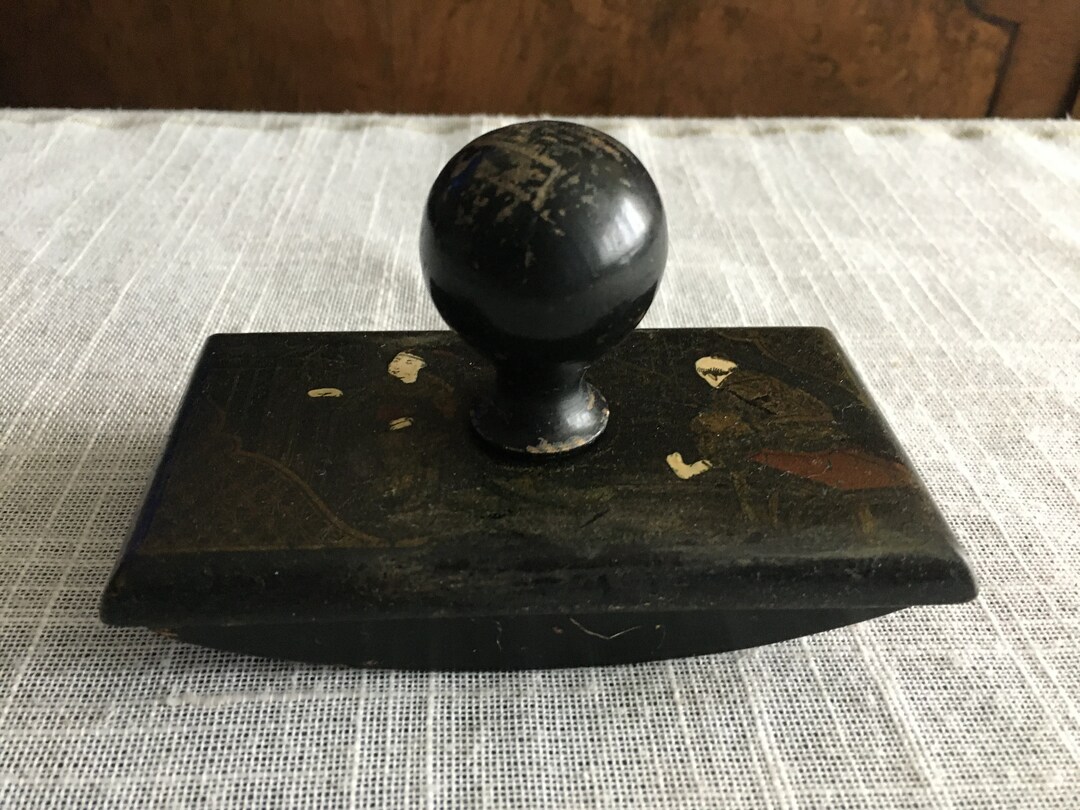Antique Desk Blotter Rocking Hand Painted Ink Blotter Absorber Rustic