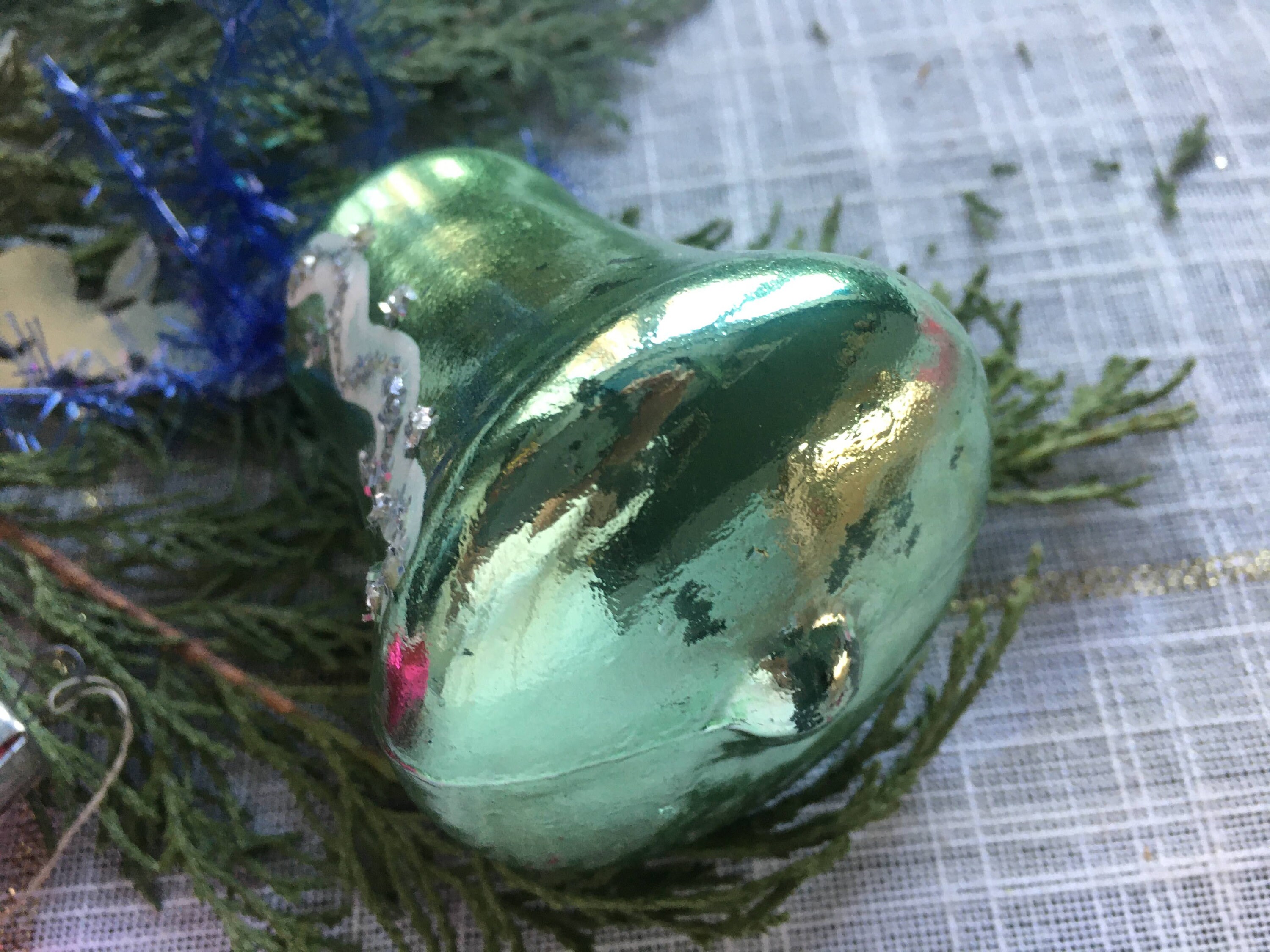 ヴィンテージ クリスマス ガラス オーナメント ソビエト製 ベル 4 個