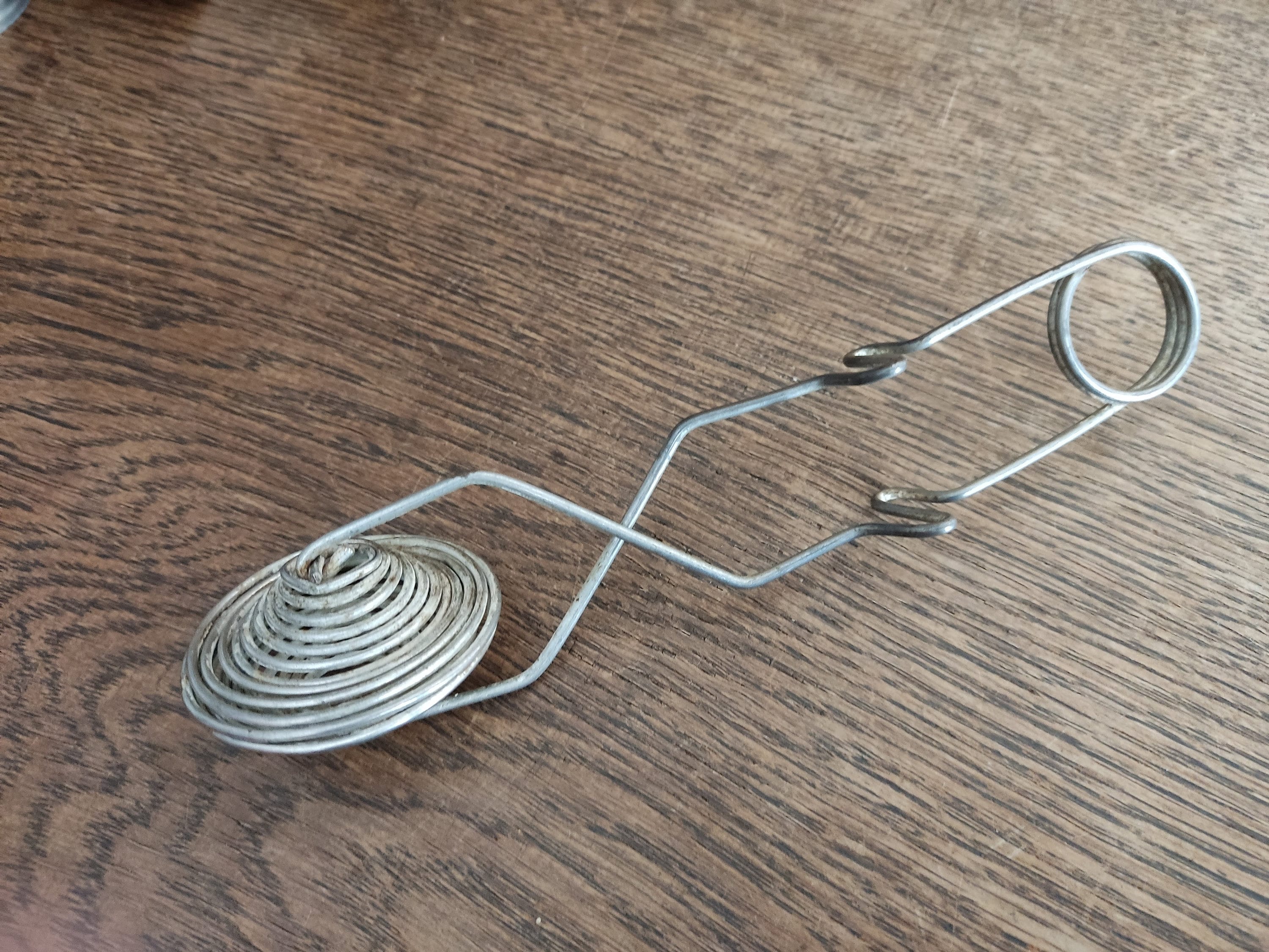 Primitive Antique Whis, Flour Wand, Unusual Wire Whisk Hand Held Egg Beater  Spring Wire Whisk Sweden Expandable / Coil Spring Whisk 