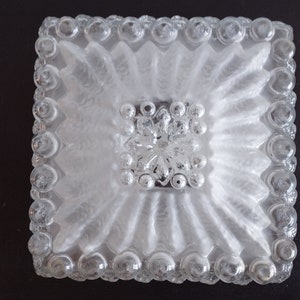 Vintage Swedish frost Glass flush mount large Ceiling Light