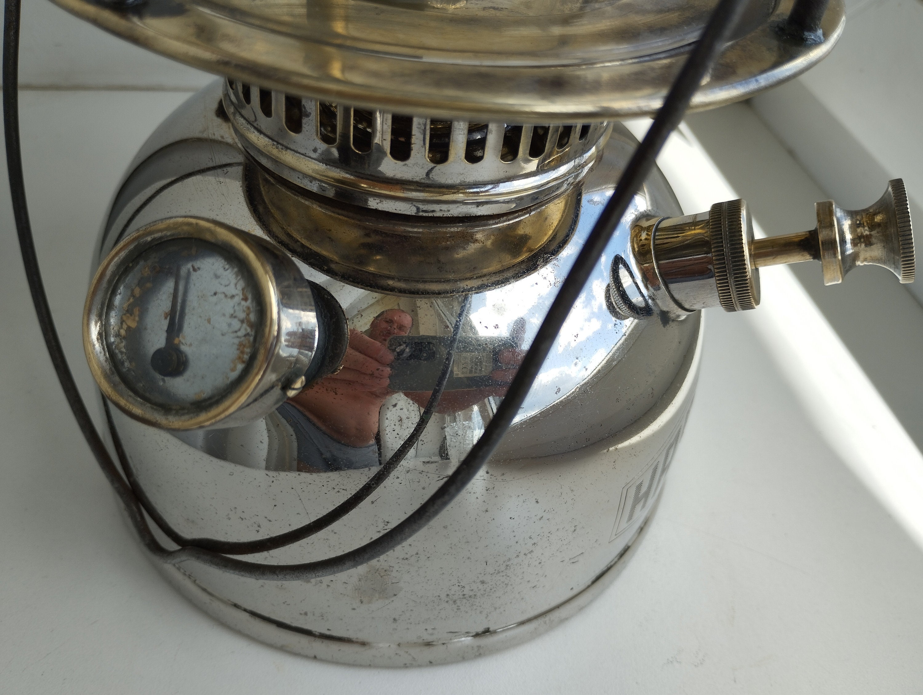 Old Brass Chrome Plated Swedish 1930s KEROSENE LANTERN Gas Old Brass Chrome Plated Swedish 1930s KEROSENE LANTERN Gas