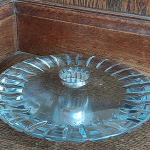 Vintage Large ORREFORS Blue Glass Candle Holder, Art Glass, Sweden, Lars Hellsten Orrefors Discus Votive