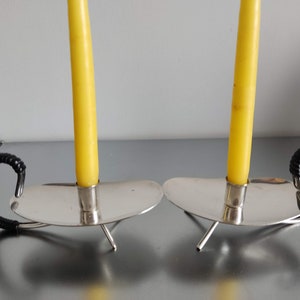 Pair of Vintage Mid Century Scandinavian Modern Mini Candle Holders