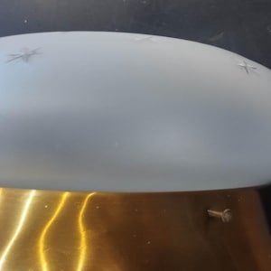 Vintage Swedish Glass  Aluminum flush mount Ceiling Light