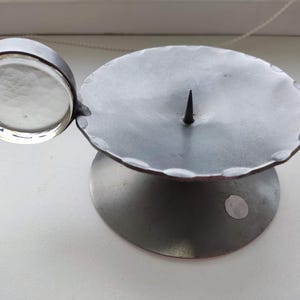 Hand Forged Iron Candle Holder with Glass Handle Scandinavian CBN YBRO Vintage Rustic Decor Nordic Metal Candle Stand