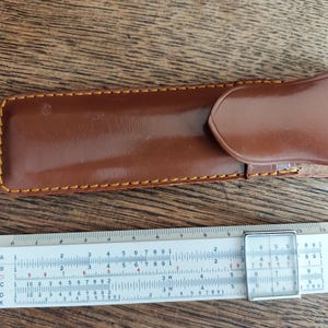 Ricon vintage n. 505, regolo calcolatore SS-12 con custodia in pelle, mini calcolatrice logaritmica tascabile, strumento matematico giapponese, regalo di ingegneria degli anni '60