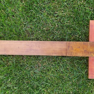 antieke houten Zweedse timmerman vierkante liniaal meetinstrument gemarkeerd