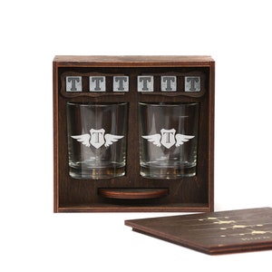 Personalized Pilot Gift, Aviator Gift, Pilot Retirement Gift, Whiskey Glass Set With Wood Box - Etsy