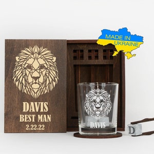 Groomsmen Gifts Personalized Whiskey Glass Set With Wood Box Groomsman ...