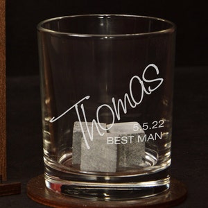 Groomsmen Gifts Personalized Whiskey Glasses in Wooden Barrel Groomsmen Proposal, Best Man Gift, Officiant, Usher Gift, Gift for Groomsmen image 6