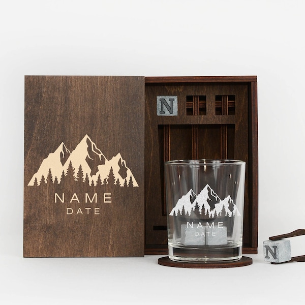 Mountain Whiskey Glasses Etsy