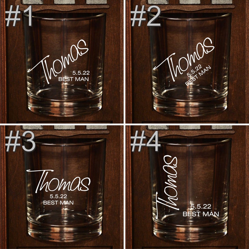 Groomsmen Gifts Personalized Whiskey Glasses in Wooden Barrel Groomsmen Proposal, Best Man Gift, Officiant, Usher Gift, Gift for Groomsmen image 9