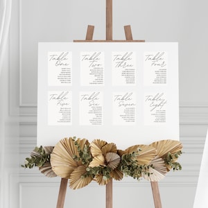 Classic, minimalist Wedding Table plan template, individual table plans, customisable seating chart, custom table plan, digital table plans
