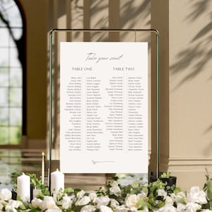 Classic Wedding Seating Chart Template, large printable wedding seating chart, customisable seating chart, custom table plan