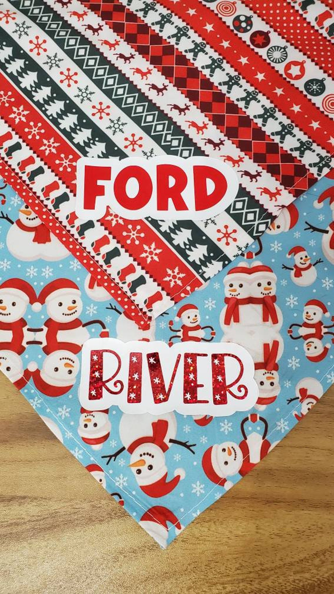 Holiday Personalized Dog Bandana Christmas Winter Puppy Etsy UK