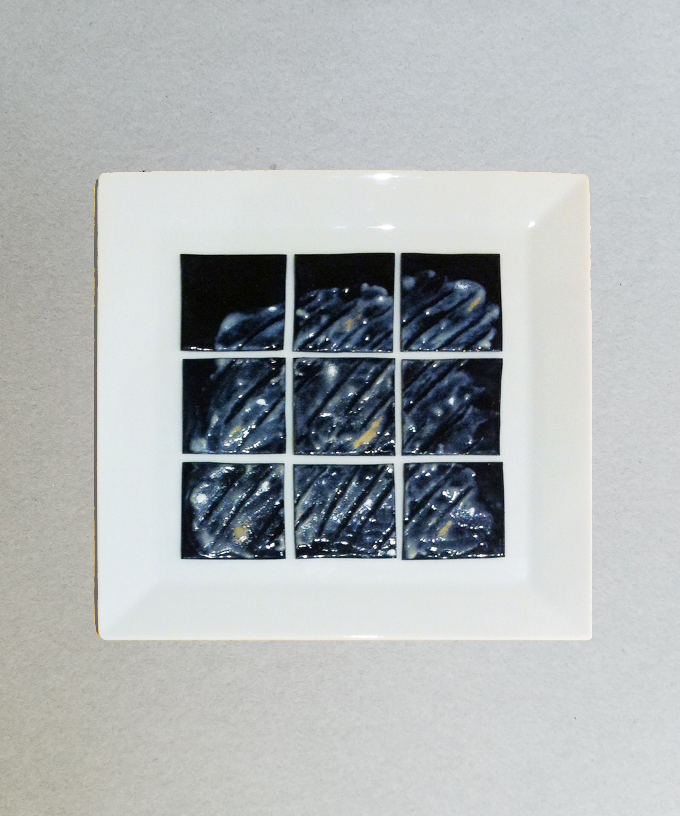 Tableau Carré Noir Émaux Limoges sur Fond de Porcelaine Limoges, Émail Cuivre, Artisanat d'art Fait 