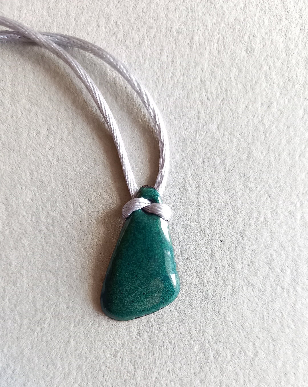 Pendentif Email Romantique - Fleur orangée