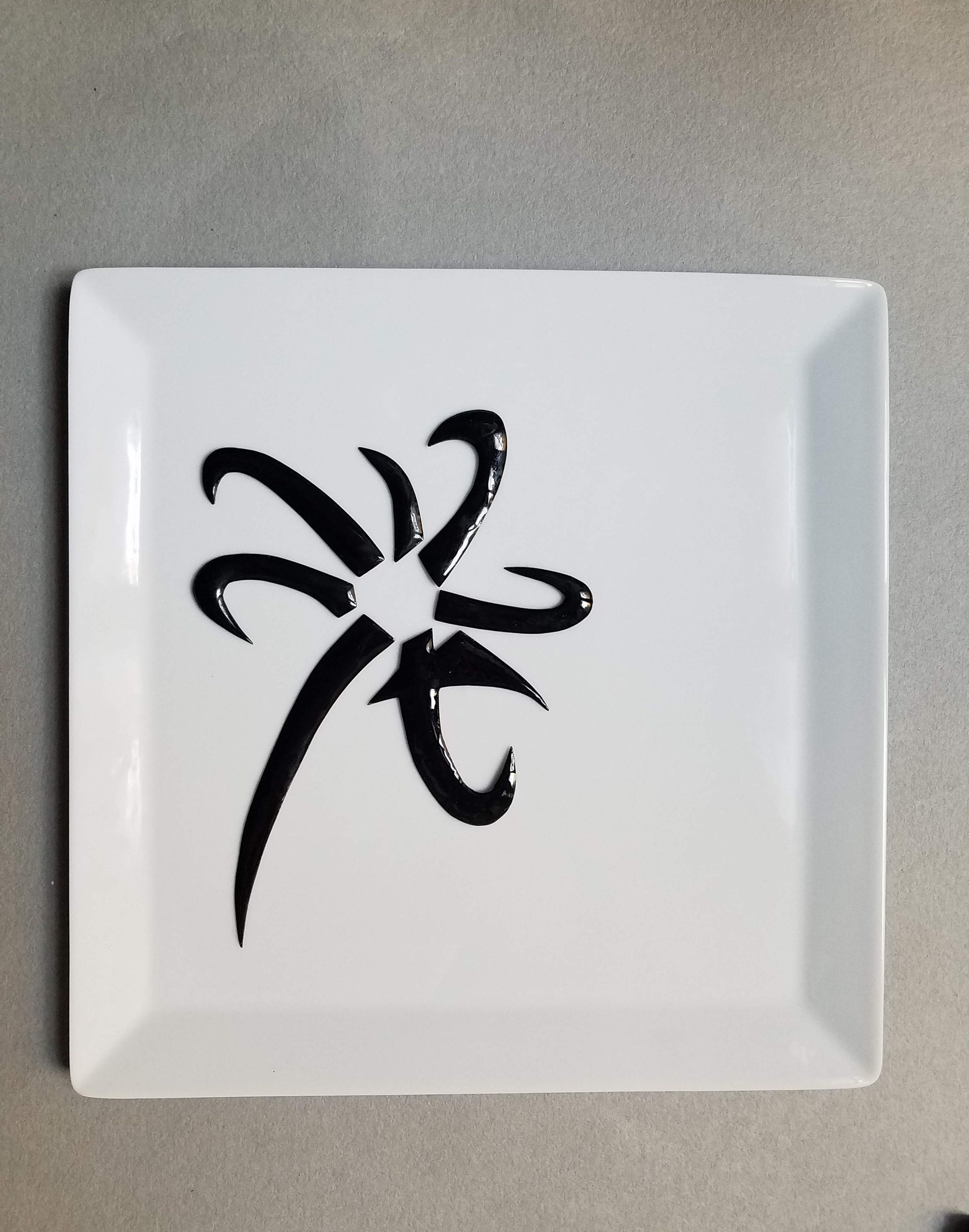 Tableau Pointes Noires Émaux Limoges sur Fond de Porcelaine Limoges, Émail Cuivre, Artisanat d'art F