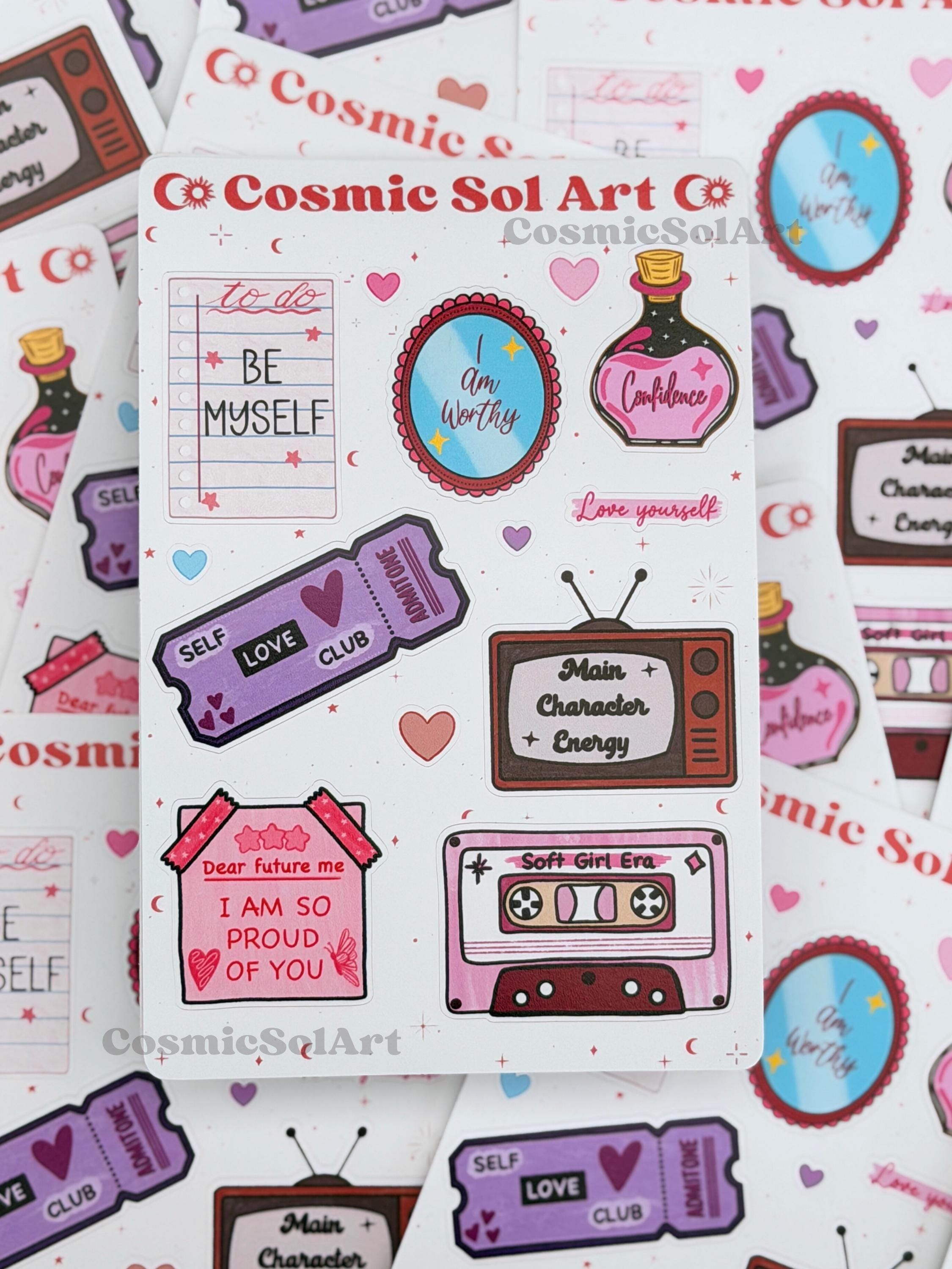 Self Love Sticker Sheet: Journal Planner Scrapbook Matte Weatherproof ...