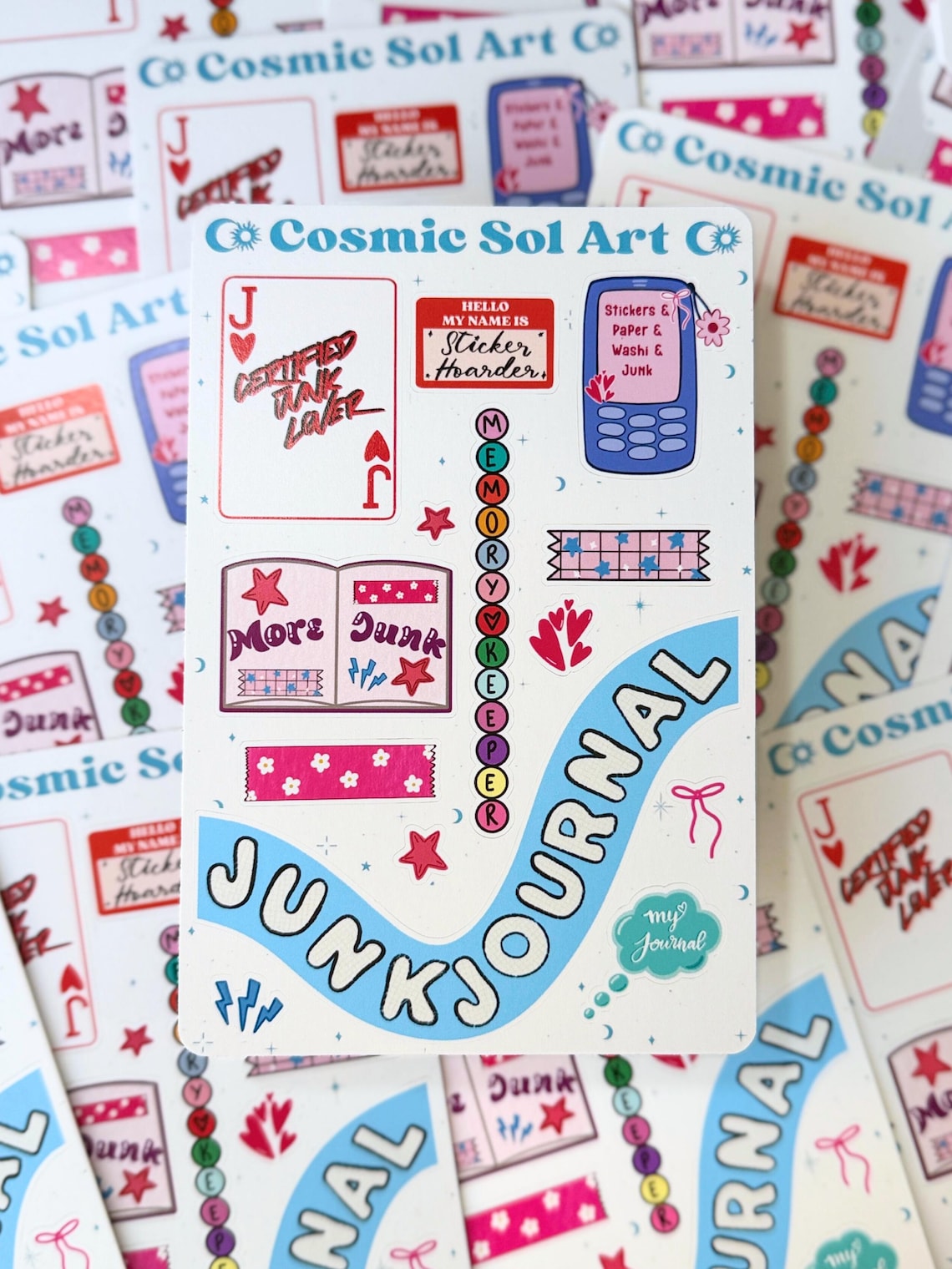 Junk Journal Lover Sticker Sheet: Journal Scrapbook Planner Stickers ...
