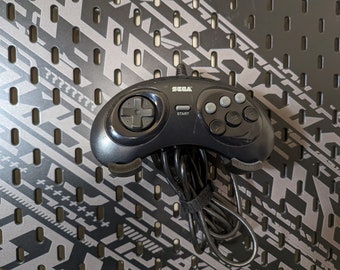 Sega Genesis 6-button controller holder display for IKEA Skadis and Uppspel pegboard Mega Drive