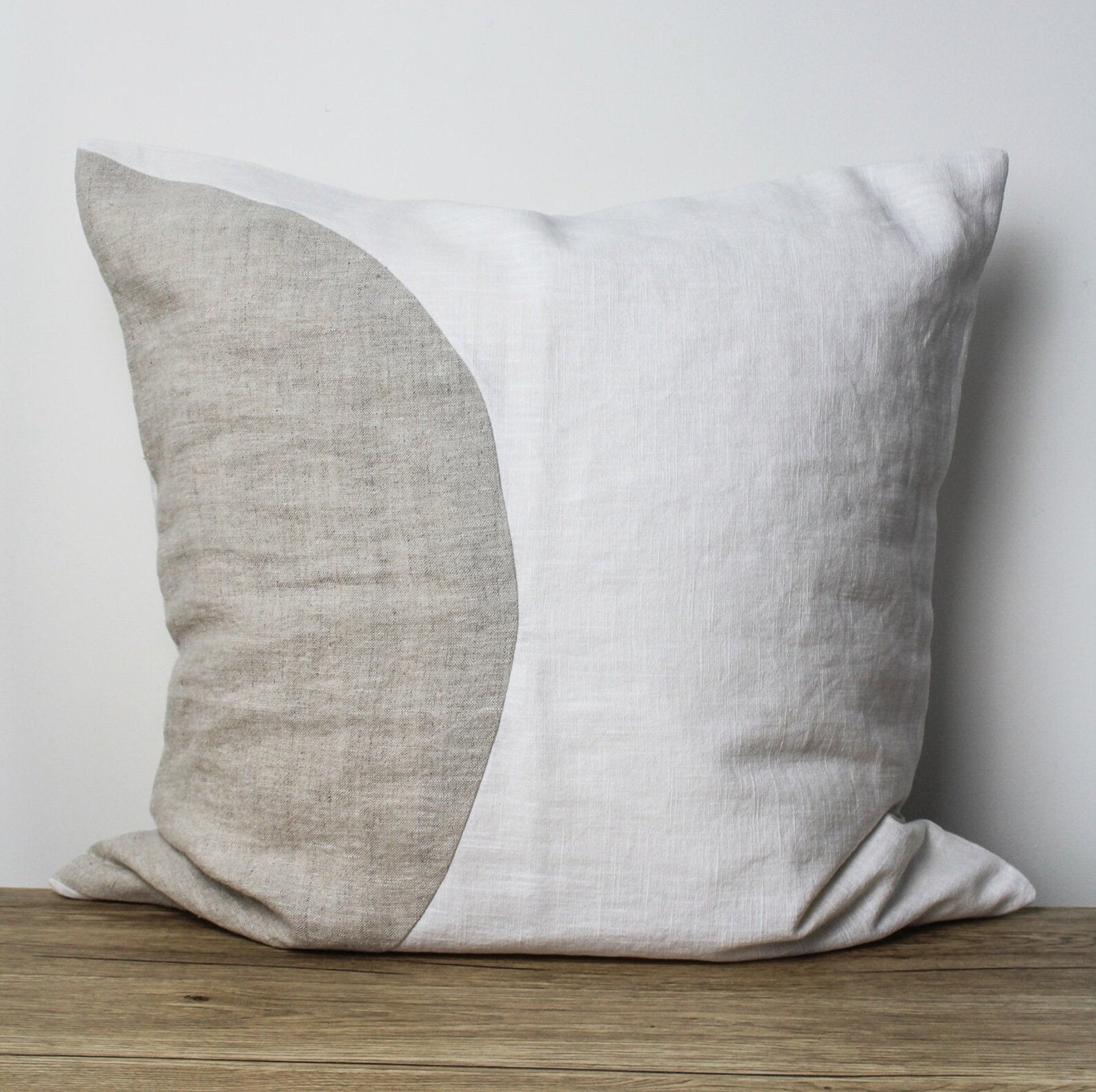 Natural Linen Square Cushion Cover Modern Mid Century Style Etsy.de