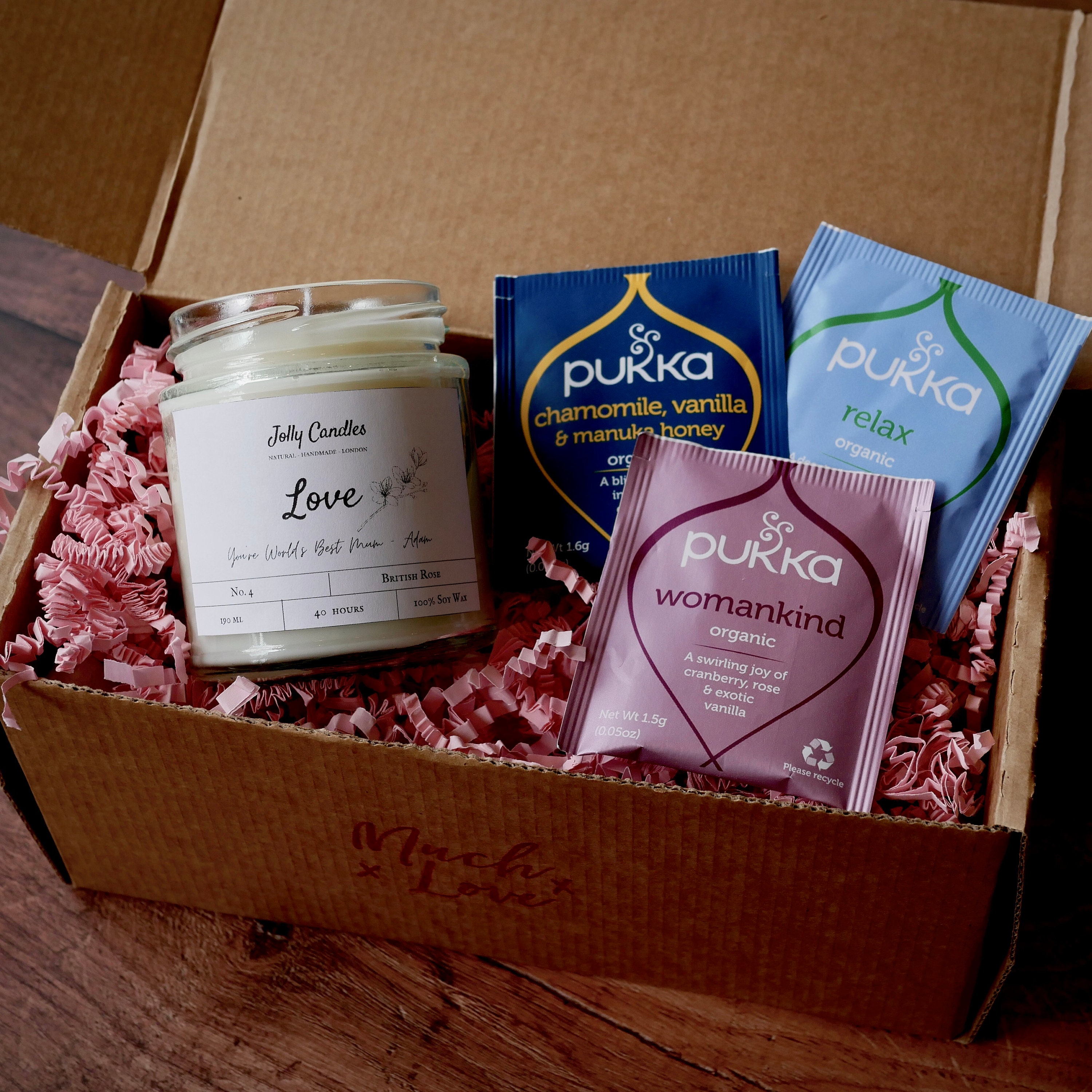 Tea and Candle Gift Box Calming Gift Set Soy wax Candles Etsy