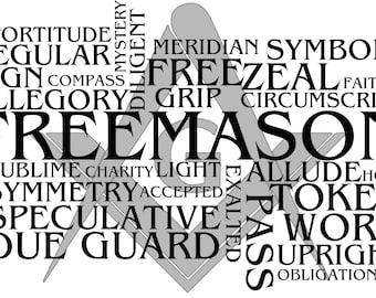 Masonic Words Black PNG | JPG