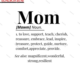 Mom Definition Svg Etsy