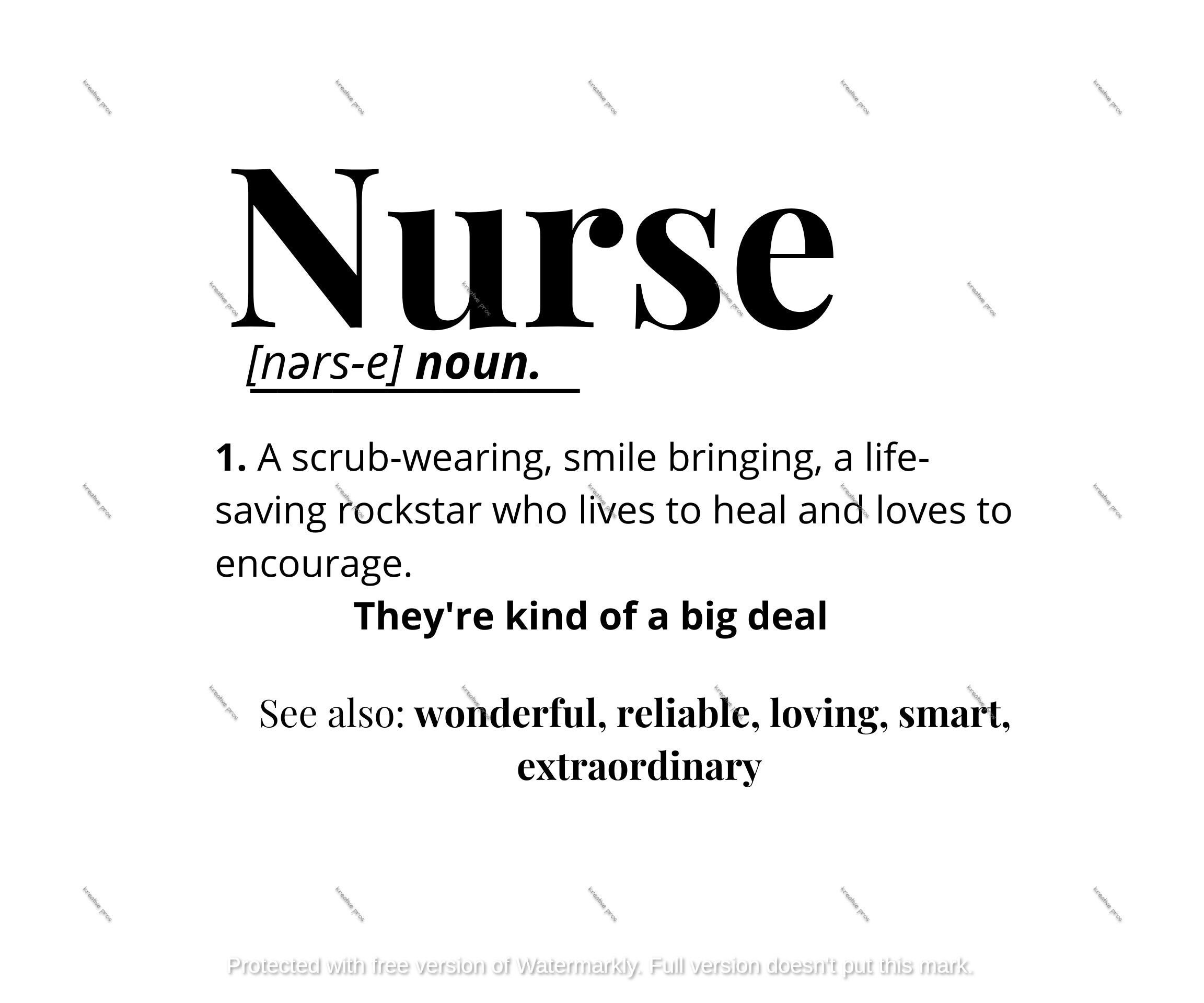 Nurse Definition SVG / Cut File / Cricut / Commercial Use / Etsy