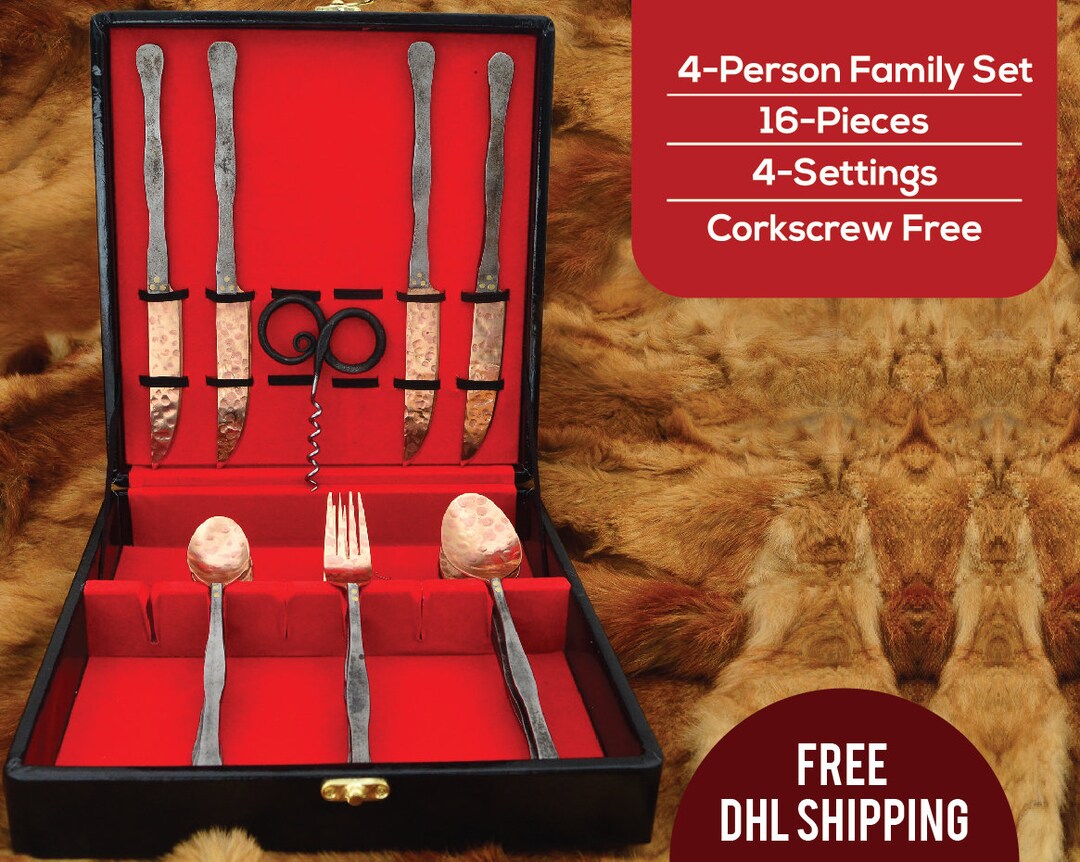 Copper Cutlery Set, Medieval Cutlery Set, Pure Copper Cutlery Set