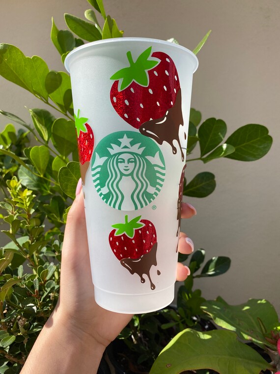 Chocolate Covered Strawberries Starbucks Cup Strawberry Etsy