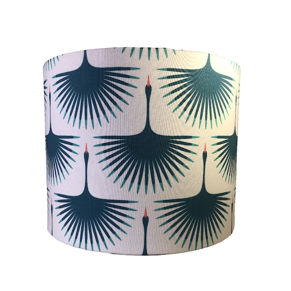 Swans | Teal | |Modern Drum Lamp Shade | FREE Shipping over 35.00