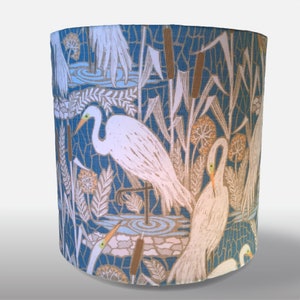 Cranes | Blue | Drum Lamp Shade for Table Lamp or Hanging Pendant| FREE Shipping over 35.00