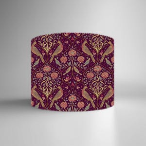 Seasons by May in Mulberry | William Morris Print Lampshade