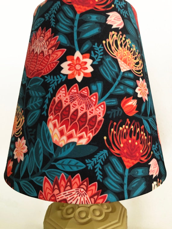 Small Table Lamp Shade or Bedside Lamp Shade Blue Floral Etsy