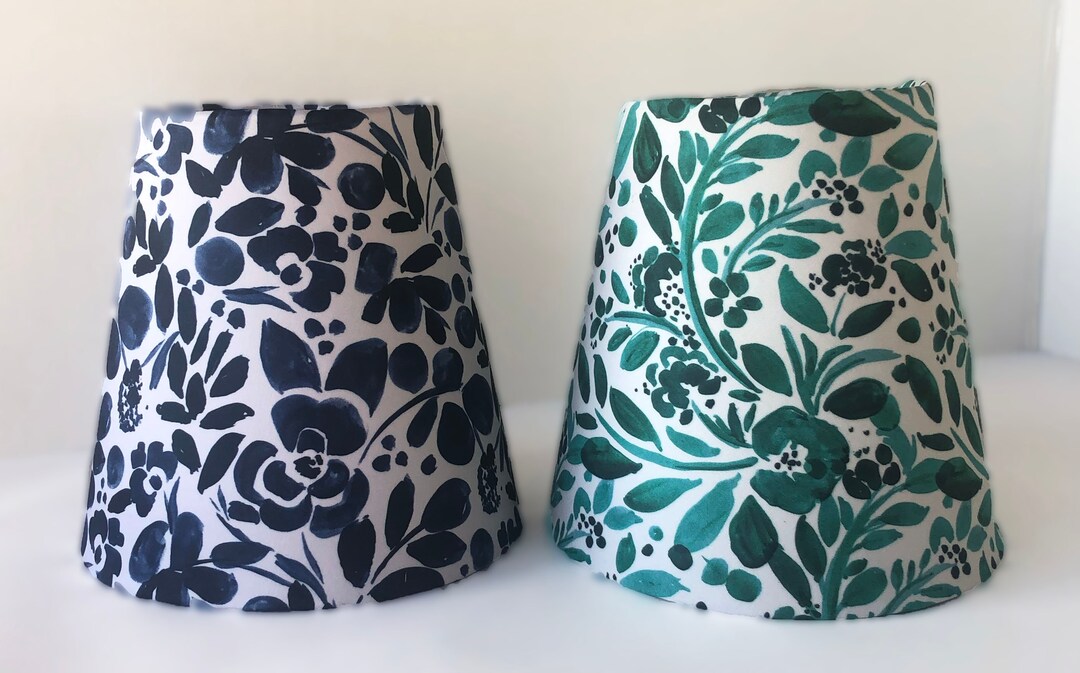 Small Table Lamp Shade or Bedside Lampshade Blue or Green Etsy