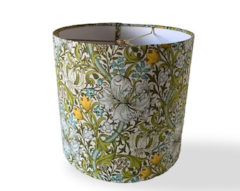 William Morris Golden Lily Lampshade in Sunshine Yellow | Handmade Floral Shade