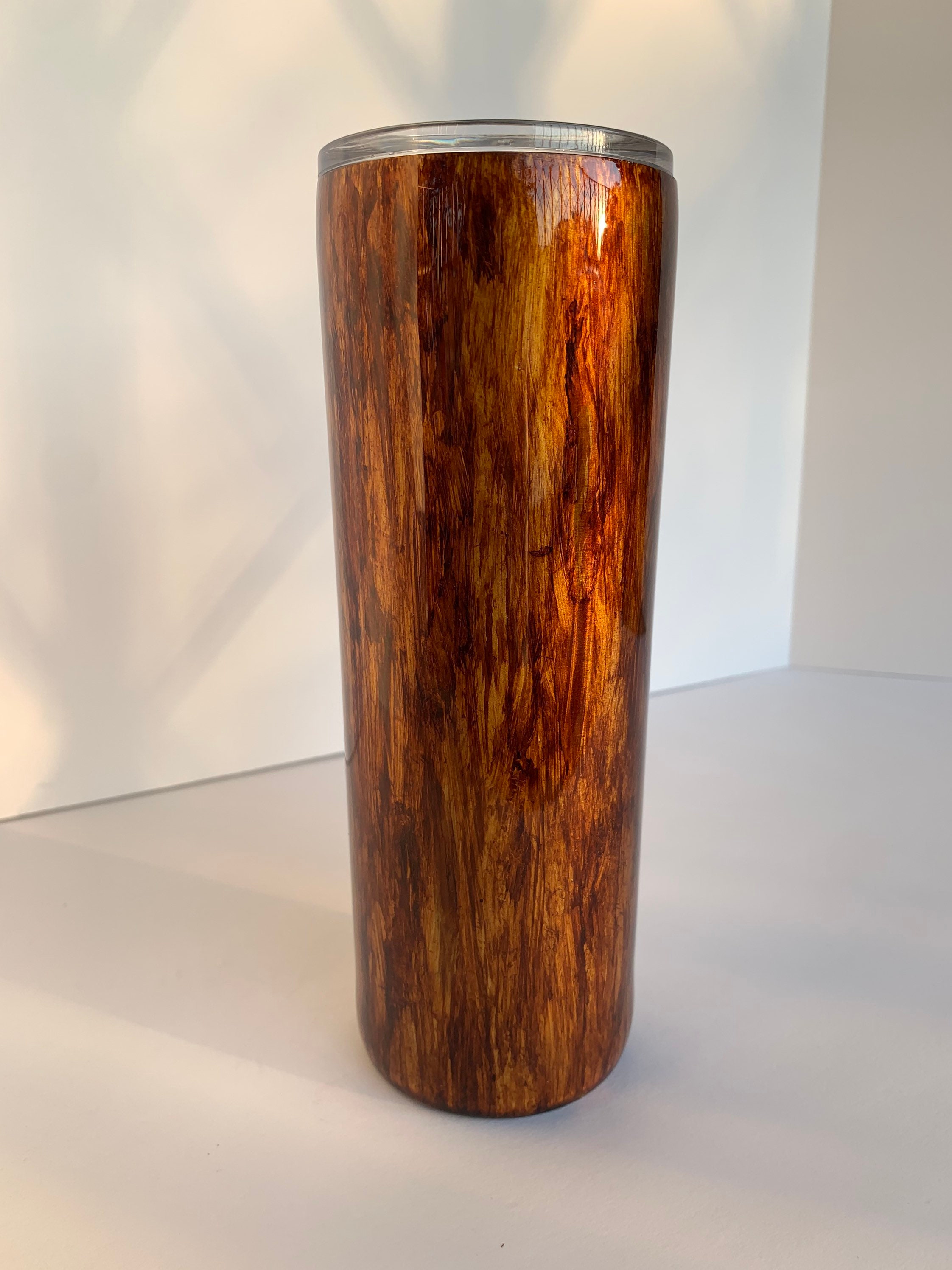 20 OZ Skinny Wood Grain Tumbler Etsy