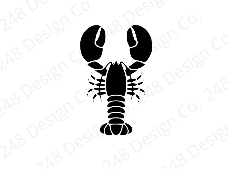 Preppy Lobster Cut File Cute Lobster SVG Lobster Clip Art Lobster for