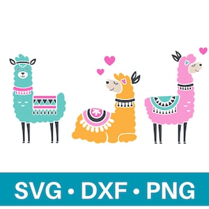 Llamas SVG | Llamas  Clipart | SVG Cut Files | PNG Files | Llamas Digital Download | Cricut Llama Cut File | Silhouette Llama Cut File