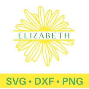 Daisy Split Monogram Cut File  | Daisy Monogram | Split Daisy Clip Art |  Daisy SVG for Cricut | Daisy DXF for Silhouette | Summer SVG