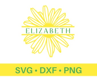 Daisy Split Monogram Cut File  | Daisy Monogram | Split Daisy Clip Art |  Daisy SVG for Cricut | Daisy DXF for Silhouette | Summer SVG