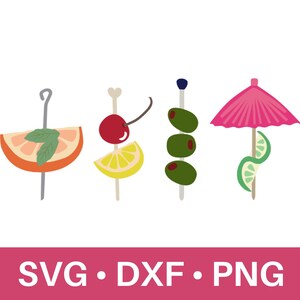 カクテル ガーニッシュ SVG | カクテル パーティー SVG | ホステス ギフト svg | カクテル フルーツ SVG | カクテル ガーニッシュ dxf