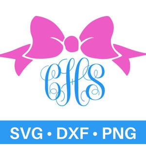 Bow Monogram Cut File | Deer Antler Bow | Bow Clip Art | Monogram Bow SVG Cricut | Monogram Bow DXF Silhouette | Preppy Bow | Cute Bow