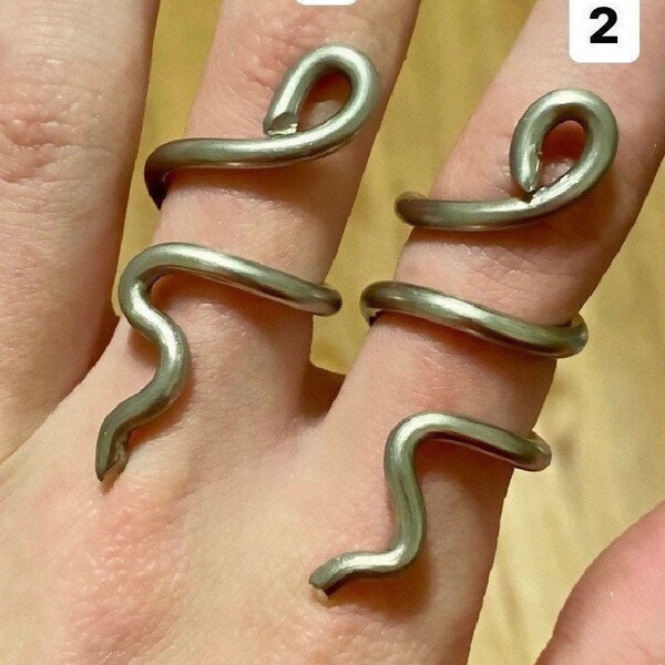 snake wire ring, silver metal, snake ring handmade sizes 3.5-15