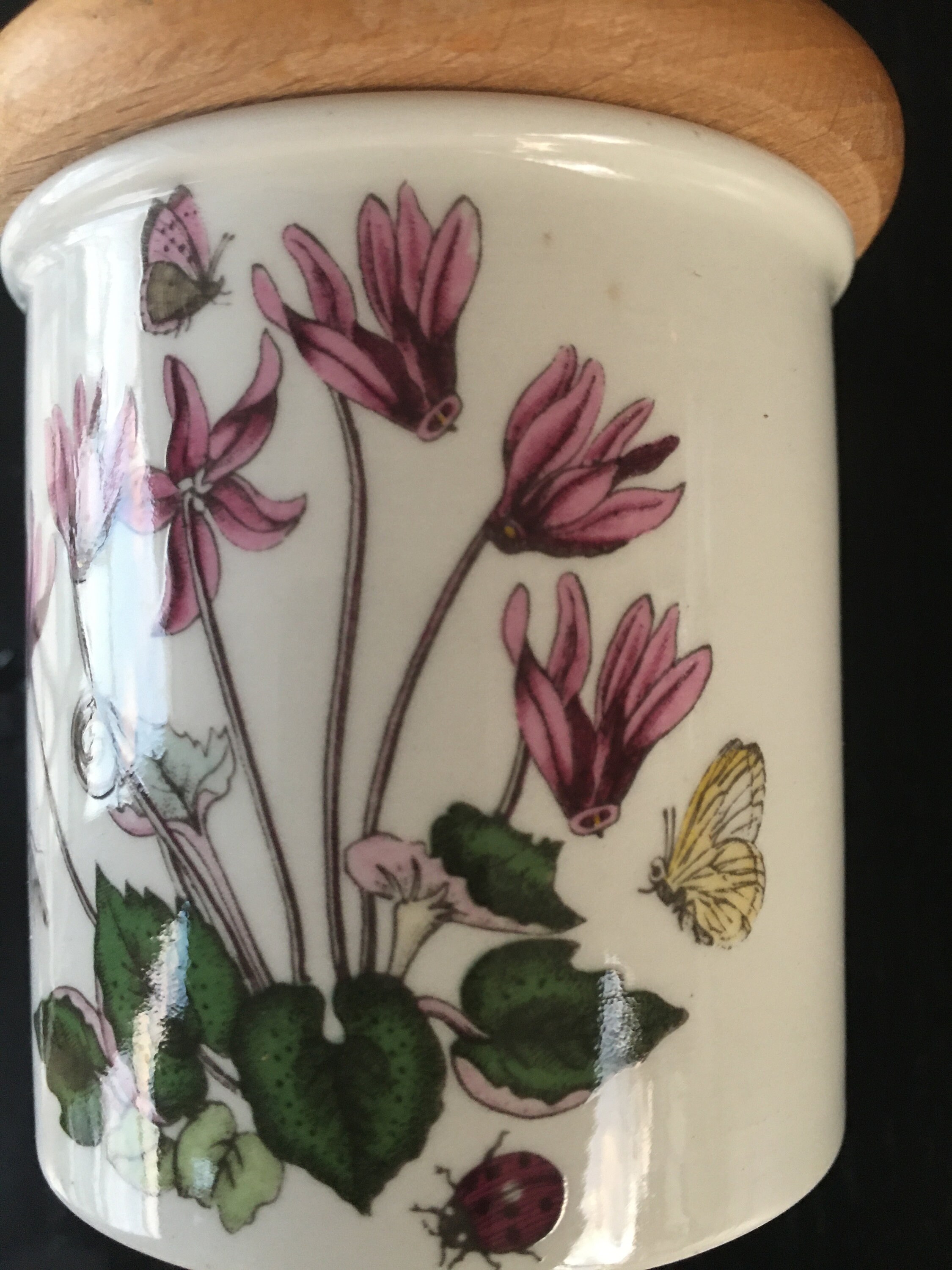 Knick Knack Box Porcelain with wooden lid Hand Painted White Etsy