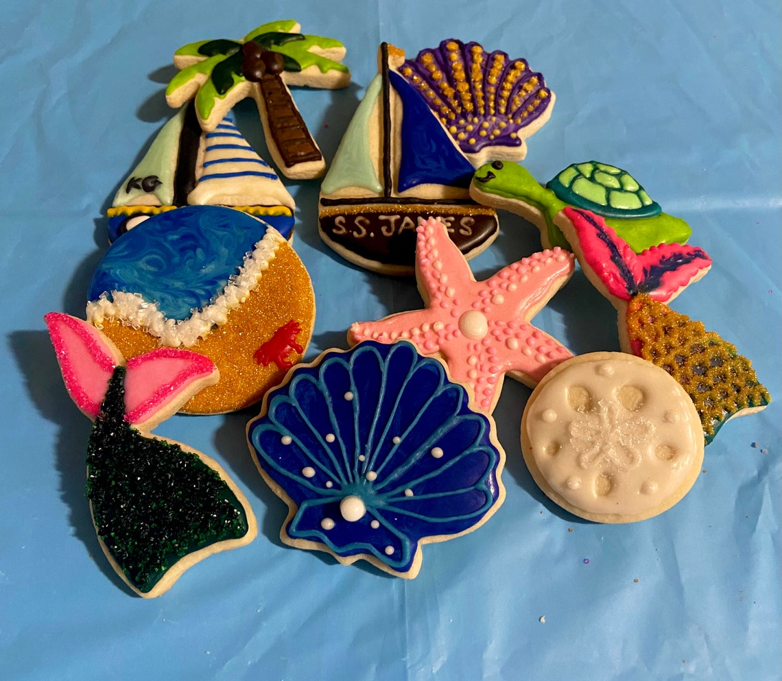 Beach Themed Cookies Etsy
