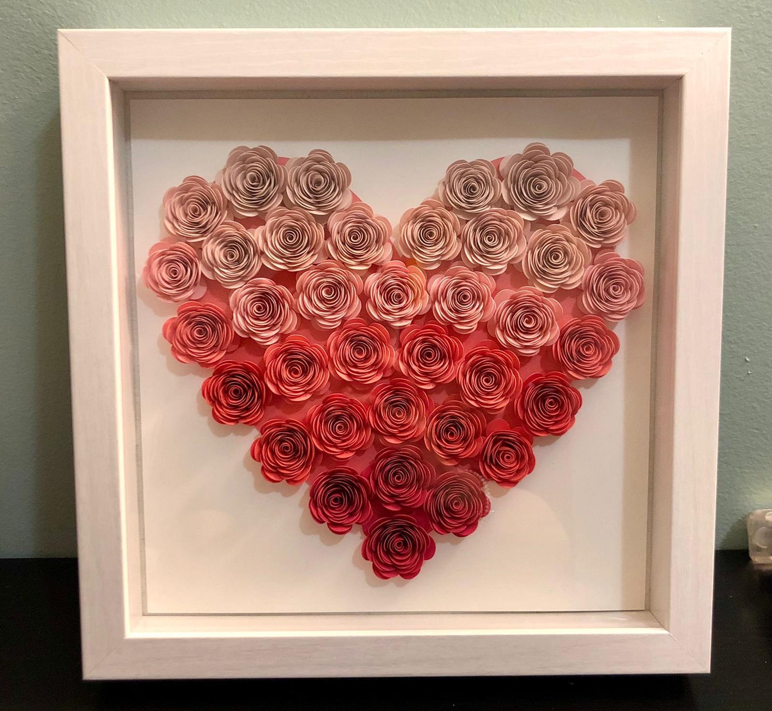 Ombre Heart Shaped Flower Shadow Box | Etsy Ombre Heart Shaped Flower Shadow Box | Etsy
