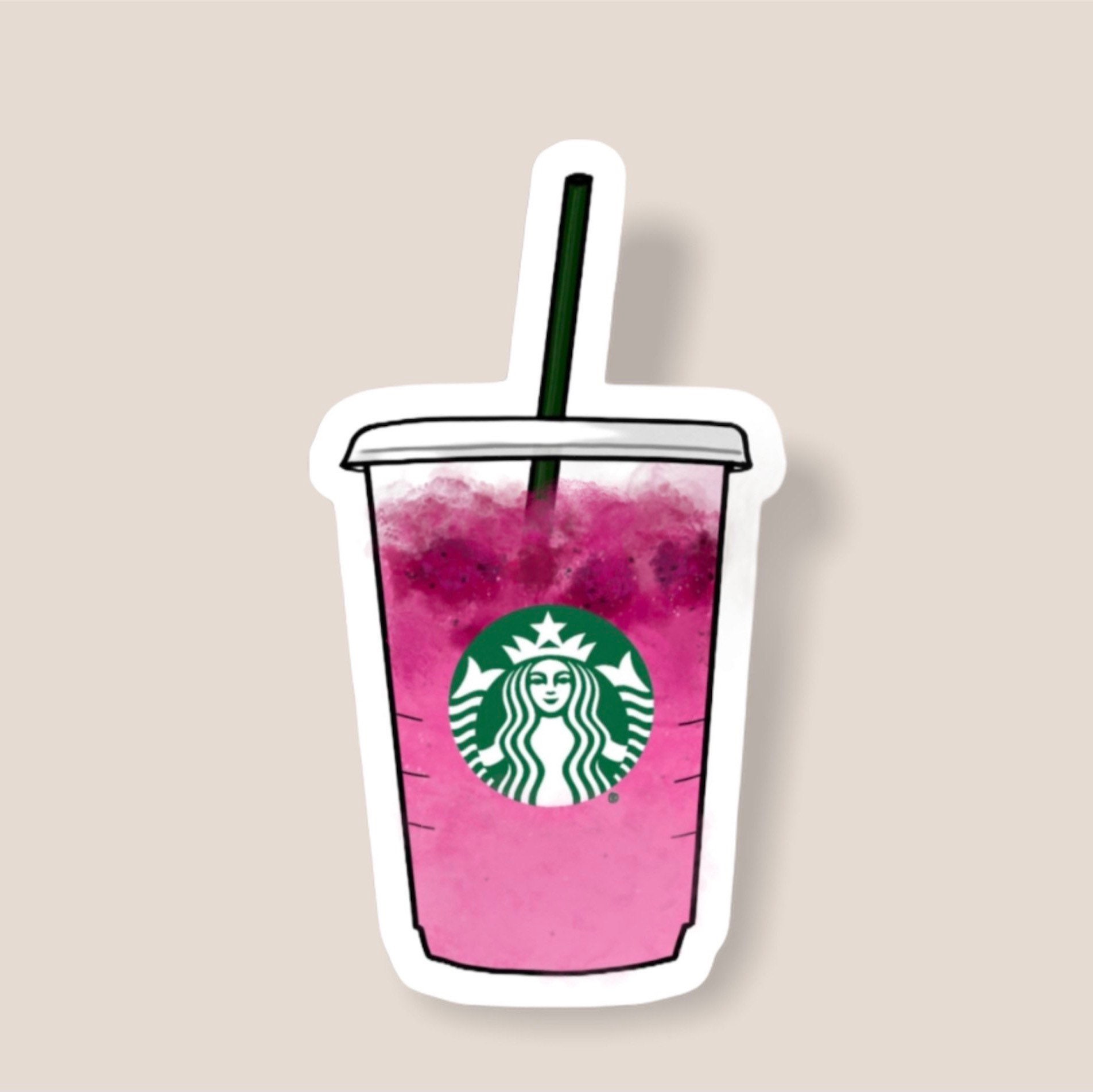 Starbucks Stickers/Pink Drink/Cloud Caramel Macchiato/Pink Etsy